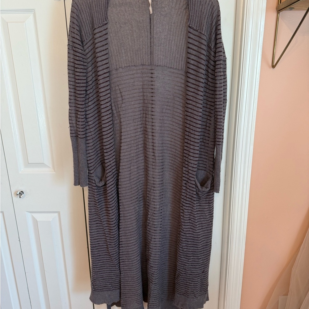 Free People Striped Duster Cardigan